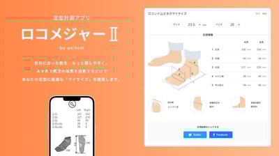ロコンドが足型計測アプリの「asitom」と共同で開発したアプリのイメージ画像