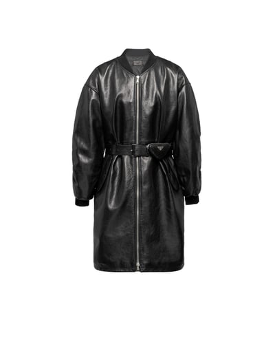 レザー製のトレンチコート