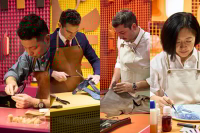 「エルメス・イン・ザ・メイキング」展の職人たち