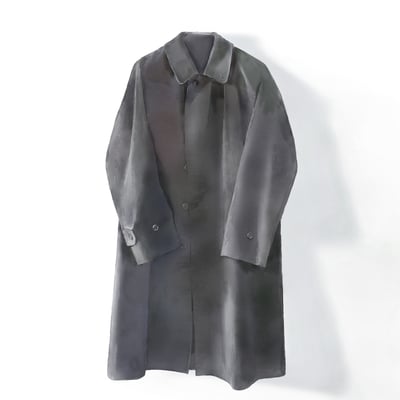 黒いバーバリーコートのイラスト