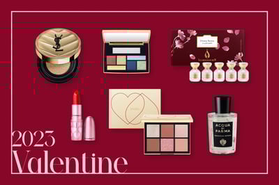 バレンタイン限定コスメが並んでいる画像