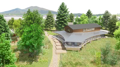 森の中に建設された施設