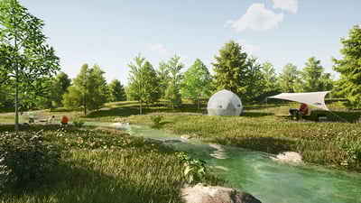 ゴールドウィンの施設「PLAY EARTH PARK NATURING FOREST」のイメージ画像