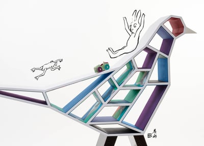 イラストと写真のコラージュ