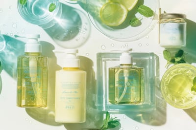 白い背景に4つのボディケアが並ぶ商品画像