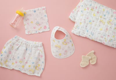 中川政七商店ときょうの猫村さんがコラボレーションしたかや織ベビーアイテム