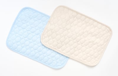 ブルーとベージュの枕パッド