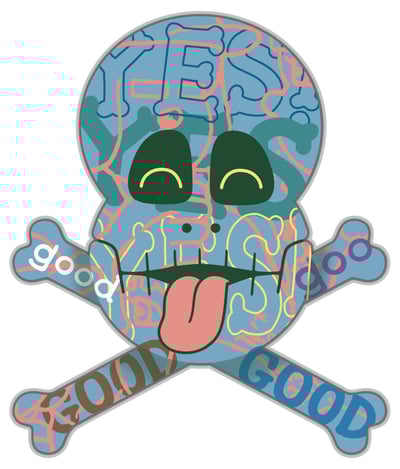 カラフルなドクロのイラスト