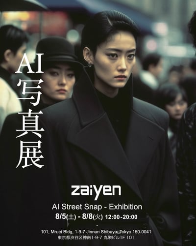 黒い服を着た女性を中心にしたフライヤー