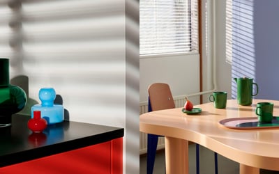 マリメッコが新作ホームコレクションを発売、ヴィヴィッドカラーのフラワーベースなど18型