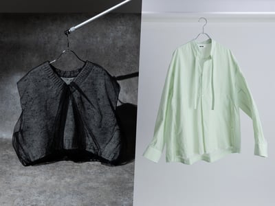 ジェーンスミスのニットベストとNTNのプルオーバーシャツ