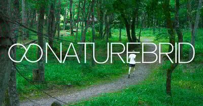 森の背景にネイチャーブリッドの文字
