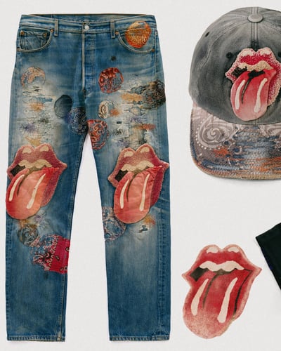 デニムとキャップ