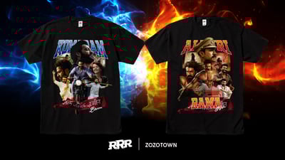 インド映画「RRR」とゾゾタウンのコラボアイテムのヴィジュアル