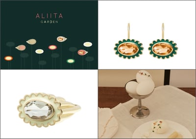 アールデコを着想源にした花モチーフのアリータのジュエリー