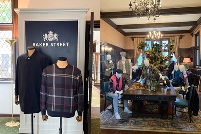 ベイカー?ストリートの記者発表会の様子のコラージュ