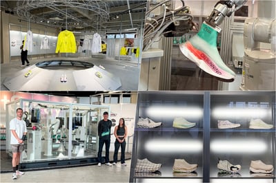 オンのイベント会場内部の写真のコラージュ