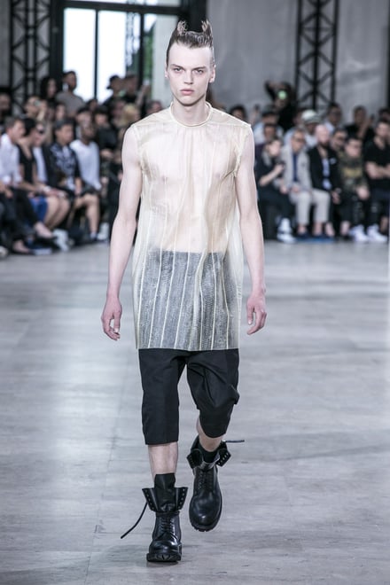 Rick Owens 16SS グラフィック スネークレザートリム Tシャツ | www