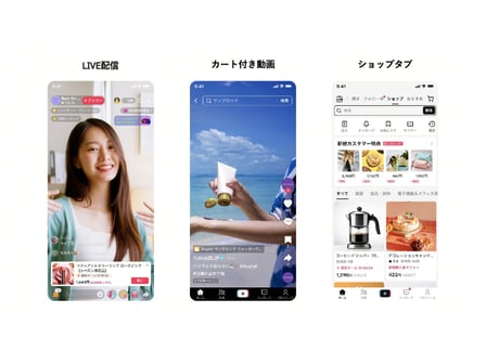 ライブ配信やカート付き動画の様子