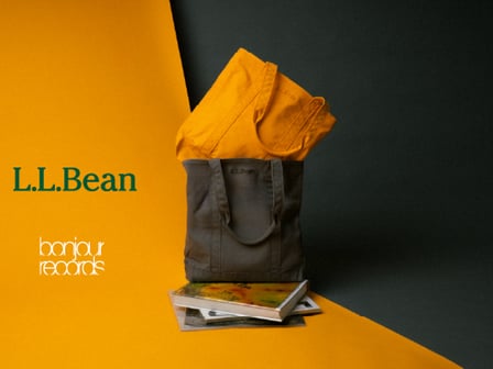 オレンジとグレーのトートバッグ