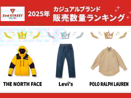 セカンドストリート2025 年 カジュアル・ラグジュアリーブランド販売数量ランキング
