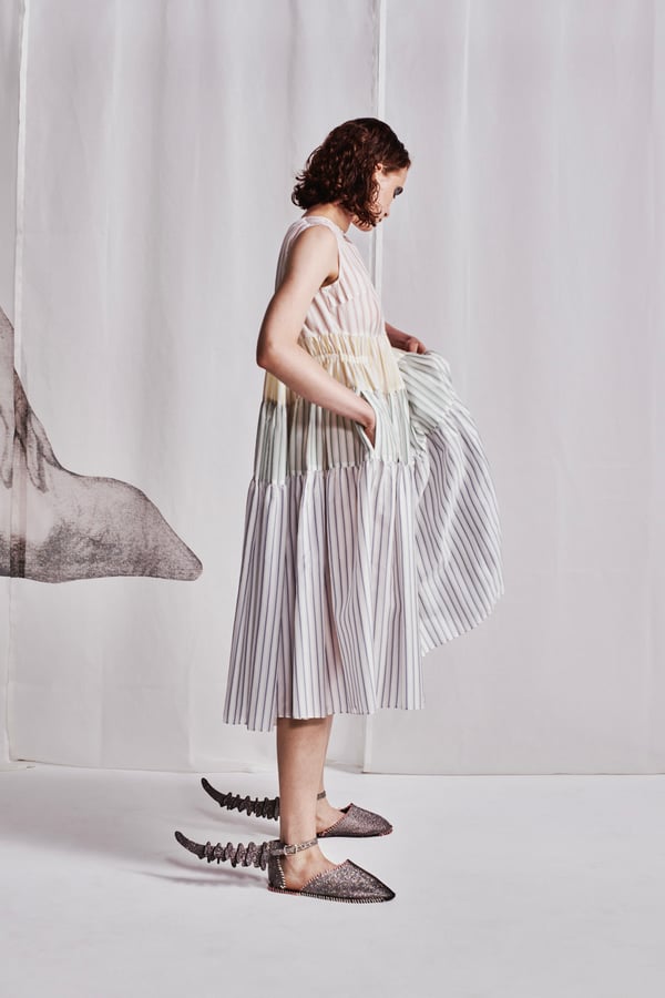 YOHEI OHNO WOMEN Shirring Sleeve Dress ワンピース