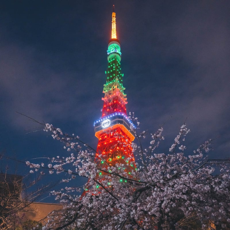 東京タワーのライトアップ時