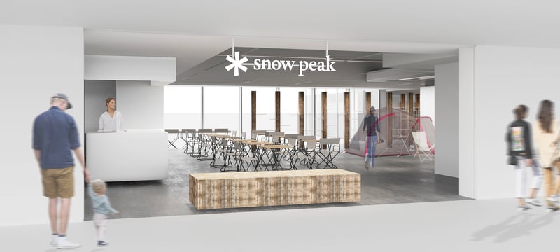 スノーピークがリニューアルオープンする丸の内の直営店「Snow Peak LAND STATION TOKYO」の店内イメージ