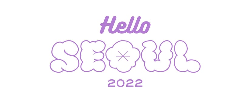 阪急うめだ本店で開催するイベント「Hello SEOUL 2022」の紫のロゴ