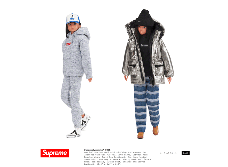 supreme × momoko DOLL 22FW 未開封-