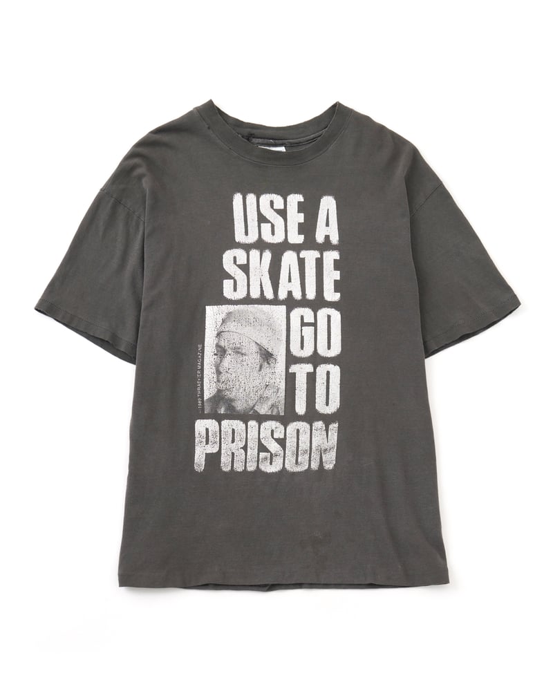 1980's THRASHER MAGAZINE"GONZ" "USE A SKATE GO TO PRISON" Tシャツ