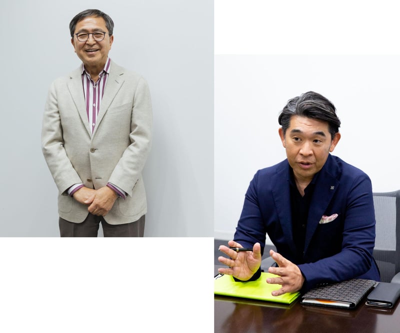 アンドエスティHDの福田三千男会長と木村治社長の画像