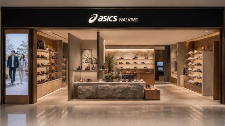「アシックスウォーキング」の海外店舗イメージ