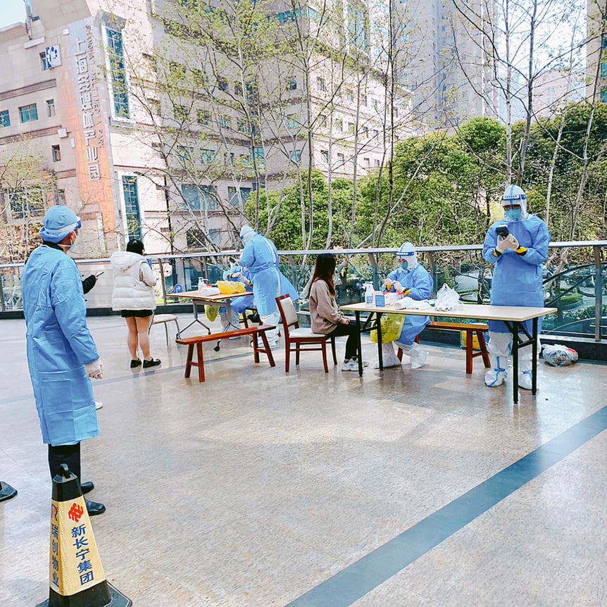 PCR検査会場の様子