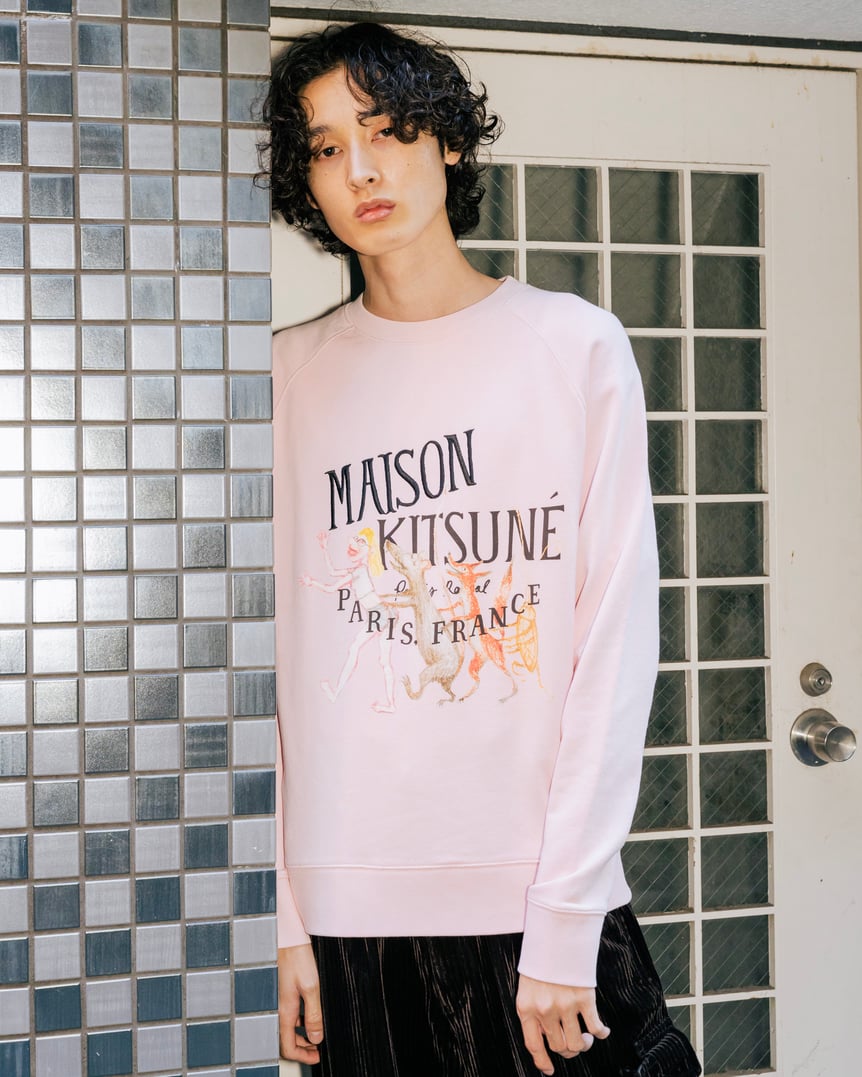 関根なつみ、藤田エミリ、河原優樹が着用するメゾン キツネとオランピア・ル・タンのコラボコレクション