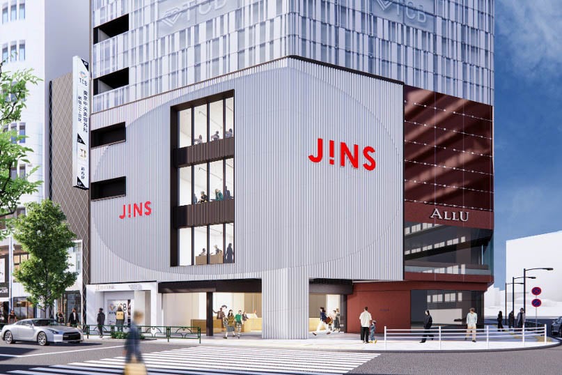 2026年初夏オープン予定の世界最大の旗艦店「JINS新宿店」のイメージ