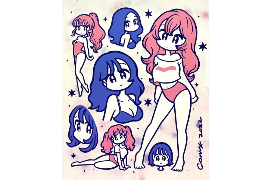 アニメや漫画に着想、アーティストのハシヅメユウヤが個展開催