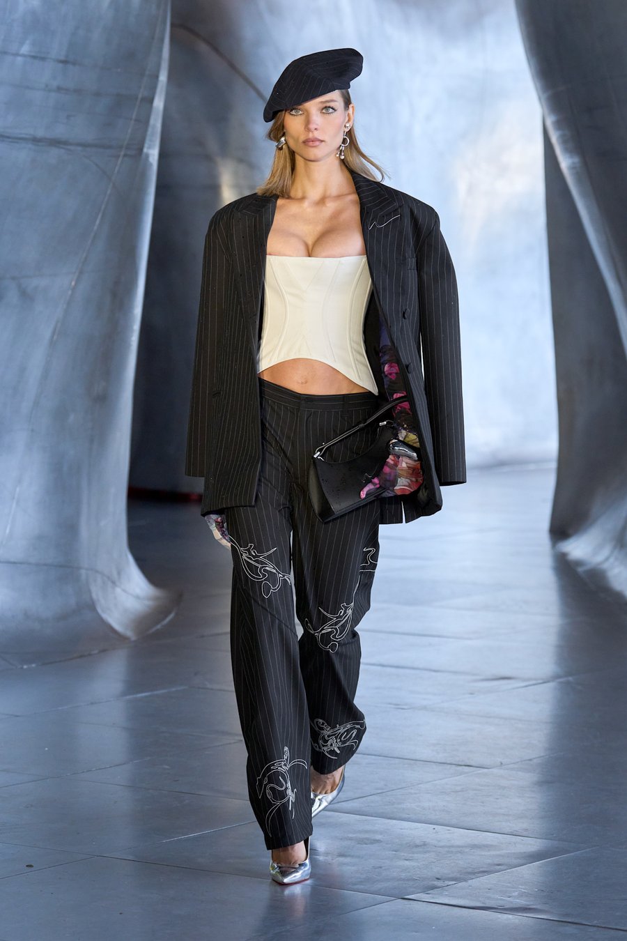 Ann Demeulemeester 変形異素材切り替えトップス レザー レディース