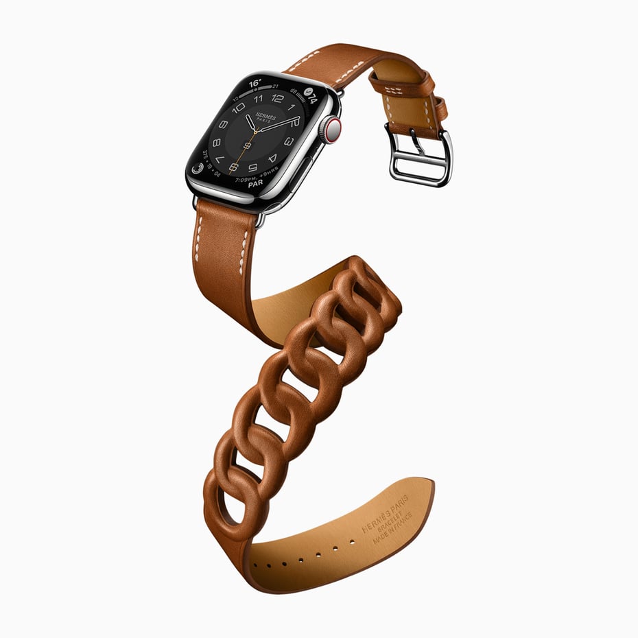 Apple Watch Hermes series 8 ゴールド 41mm - レザーベルト