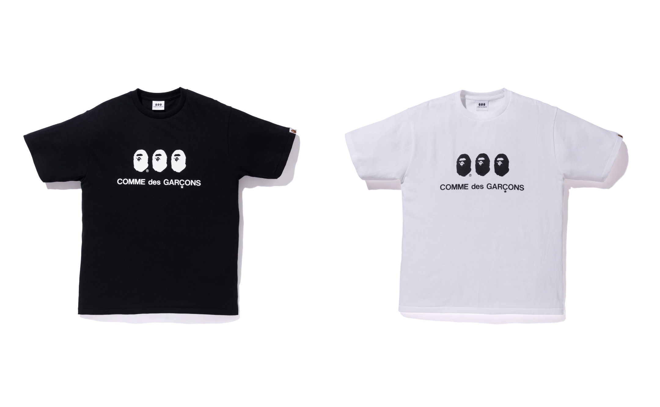 ア ベイシング エイプとギャルソンが初コラボ、圧縮Tシャツなど大阪店限定で発売