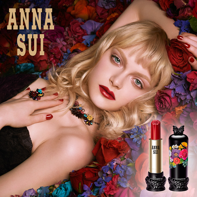 アナ スイ コスメティックス」のリップが変わる、花のように唇を彩るフラワールージュ全24色登場