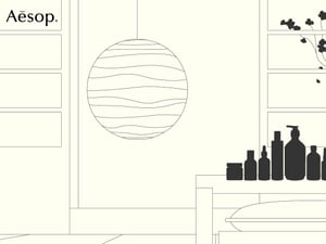 「イソップ」が映画の居住空間を展開するセノグラフィーを東京・亀有で開催