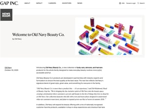 「オールドネイビー」がビューティ事業に参入　新コレクション「Old Navy Beauty Co.」を始動