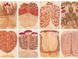 今村文の個展が開催　身体の内側にいる感覚を呼び起こす赤い花々