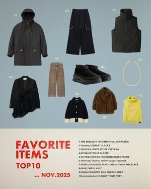 みんなのお気に入りを大公開、F/STOREユーザーが選んだ"欲しい"アイテムTOP10【2025年11月】