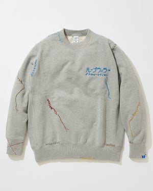 ループウィラー × クオン × サシコギャルズ　刺し子を施したクルーネックスウェット「LW360」を発売