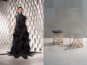 「エズミ」 27年春夏、隈研吾の建築表現に着想　AIを活用したルック制作サービス始動も発表