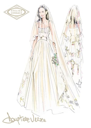 アンジー挙式着用ウエディングドレス、アトリエ ヴェルサーチが制作