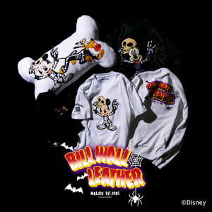 ディズニーとビルウォールレザーが10年ぶりコラボ、骸骨衣装のミッキーグッズをビームスで発売