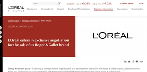 ロレアルがフレグランスブランド「ロジェ・ガレ」を仏投資会社に売却へ